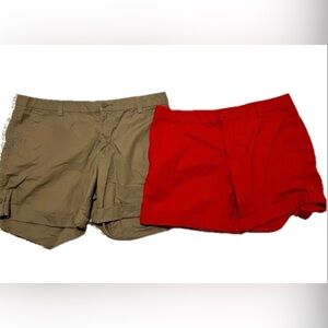 Liz Claiborne set of 2 - Women's Red and Khaki Shorts